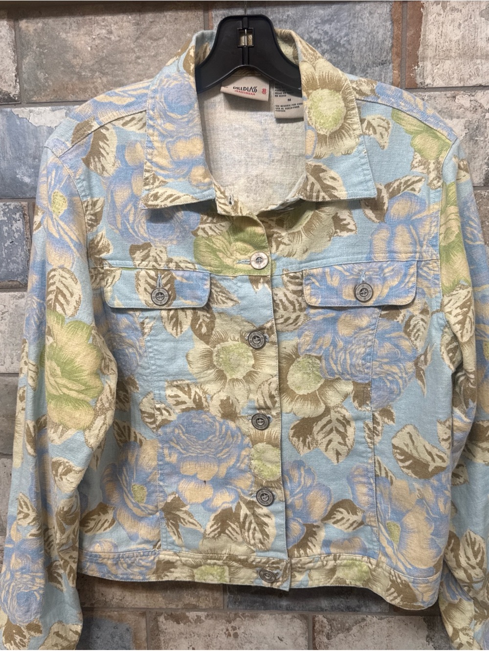 bill blass Light Blue Floral Jean Jacket